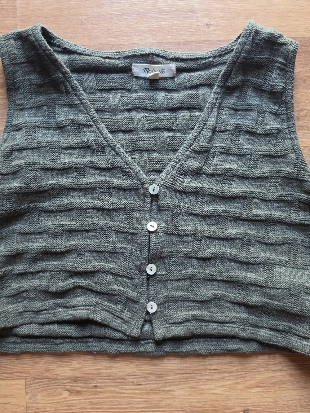Madewell Olive Green Knit Button-Front Women's Tank